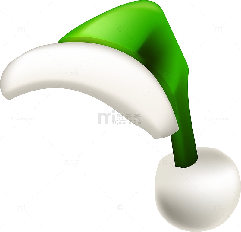 卡通绿色冬季圣诞帽