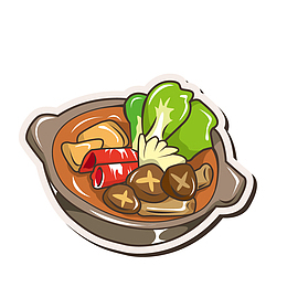 手绘一锅火锅png