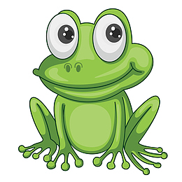 矢量手绘绿色青蛙