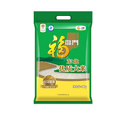 绿色黄色拼装大米设计包装