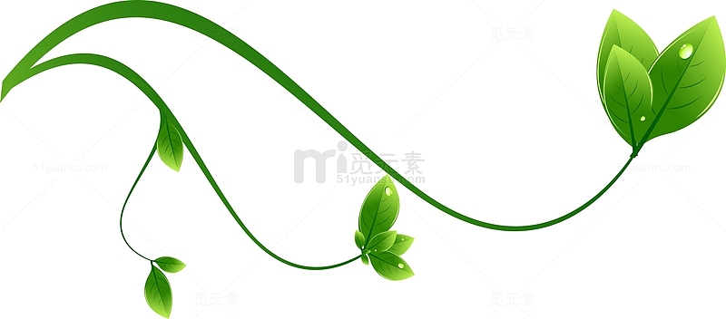 手绘绿色植物藤蔓素材图