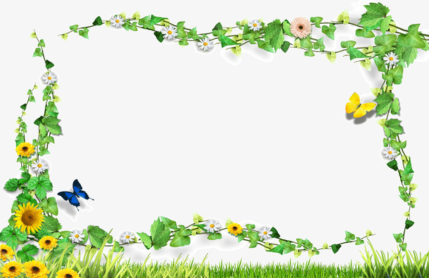 春天 绿色 边框素材免费下载_觅元素