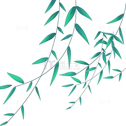 彩色精致装饰柳叶装饰图