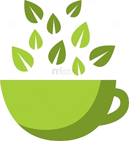 绿色春季茶叶茶杯