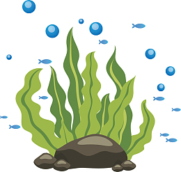 绿色卡通大海海草
