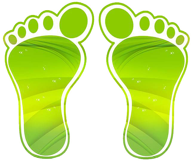 绿色简约风格脚丫子脚印地贴图案
