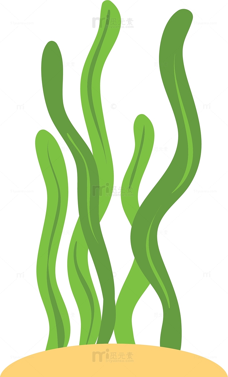 绿色卡通大海海草
