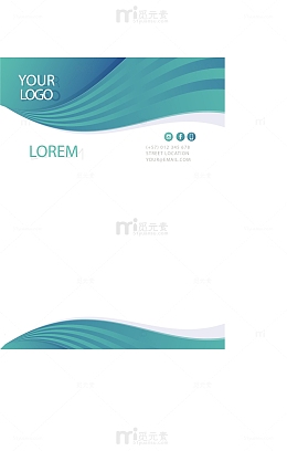 绿色波纹传单边框