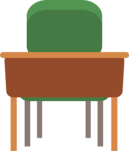矢量图创意学生课桌