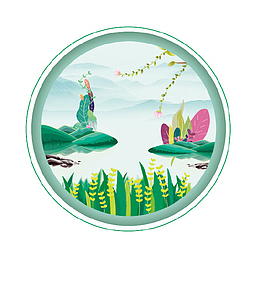 绿色清新文艺谷雨图标