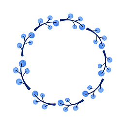 手绘蓝色圆环装饰素材