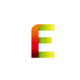 绿色渐变色撞色字母E免抠素材
