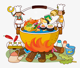 吃货节卡通电商火锅免扣png
