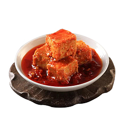 精致盘装的霉豆腐