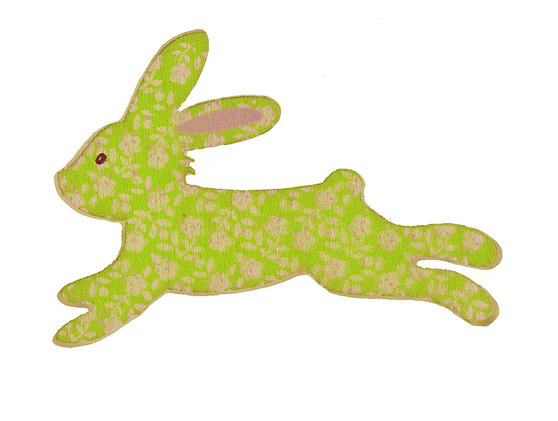 绿色卡通奔跑的兔子
