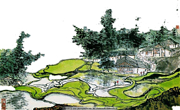 田园生活山水画