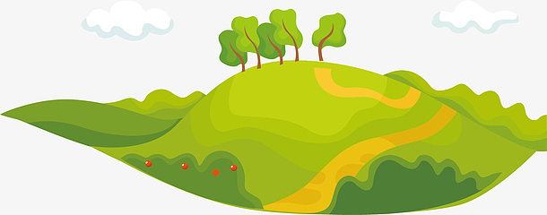 矢量图绿色的小山坡