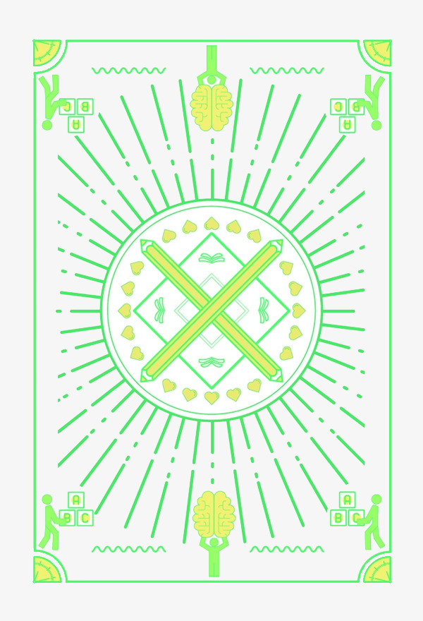 绿色扑克牌背面素材