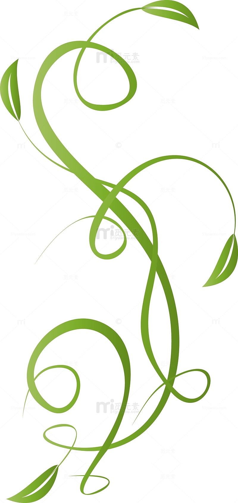 绿色藤蔓矢量素材图