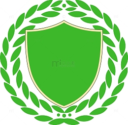 绿色草环盾牌素材免抠