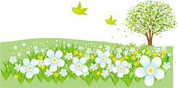 绿色春季小鸟花海