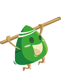 矢量快乐的粽子