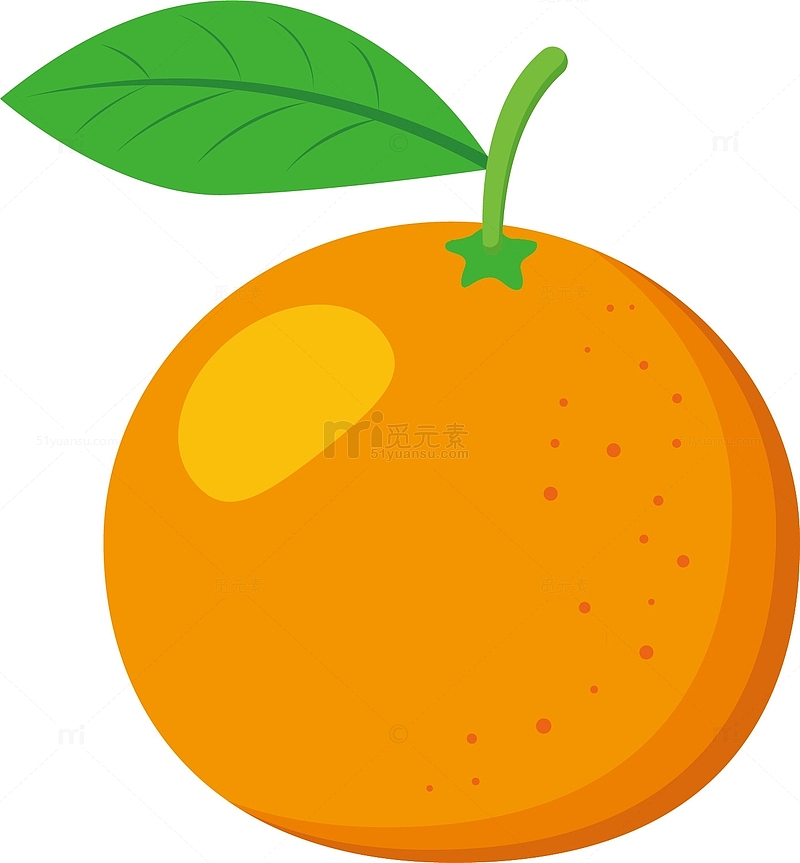 矢量图水彩橙色橙子