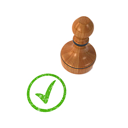 卡通印章绿色对勾