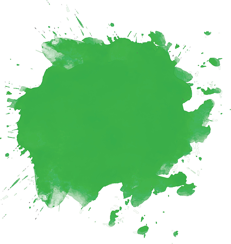 绿色水彩泼墨墨迹