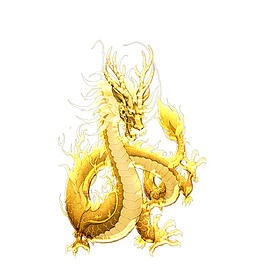 金色大气龙形象插画