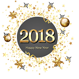 金色2018艺术字矢量图