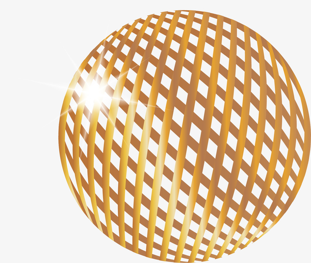 矢量手绘金色圆球