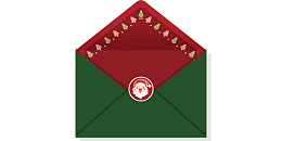 红绿色圣诞信封