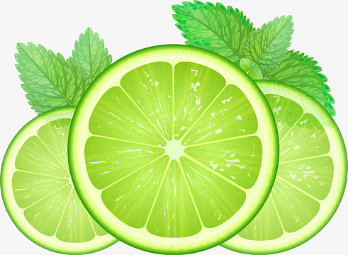 手绘绿色橘子装饰