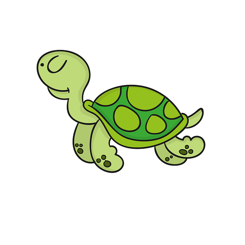 绿色的闭眼小乌龟免抠素材
