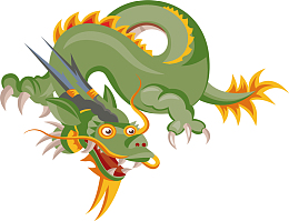 绿色祥龙矢量图