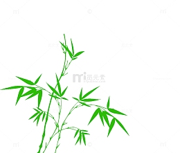 绿色竹子竹叶边框素材免扣图