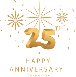 立体金色25周年纪念日