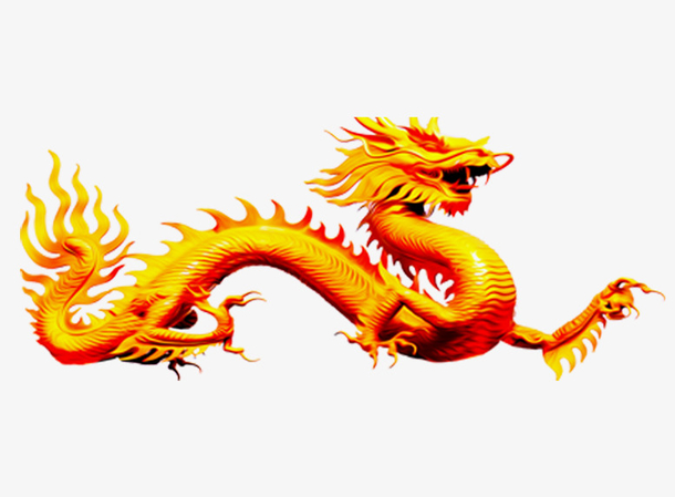 精美中国风金色的龙免抠图
