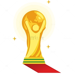 体育世界杯金色足球奖杯设计矢量