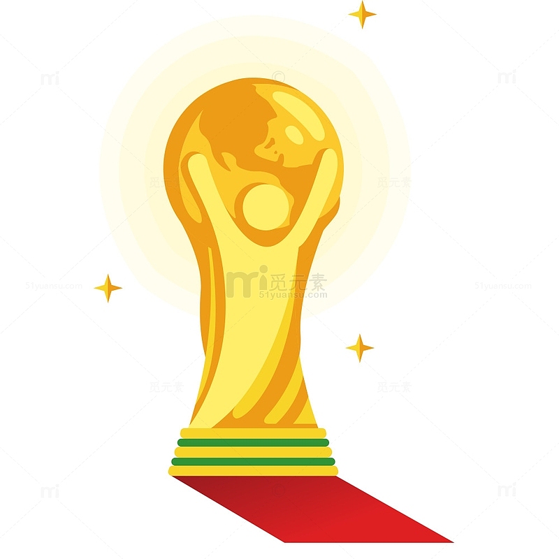 体育世界杯金色足球奖杯设计矢量