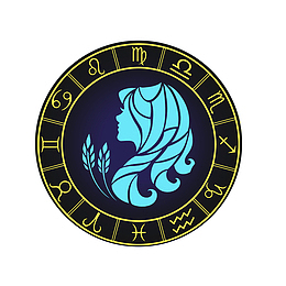卡通处女座星座图标素材