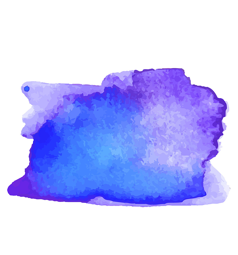 蓝紫色矢量水彩墨迹