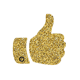 金色光色拇指点赞认可的