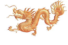 飞舞的金色长龙图