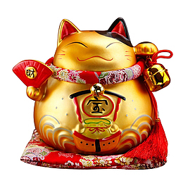 复古民族风金色招财猫