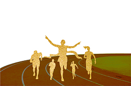 金色运动会奔跑人物剪影