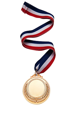 麦穗图案的金色奖牌