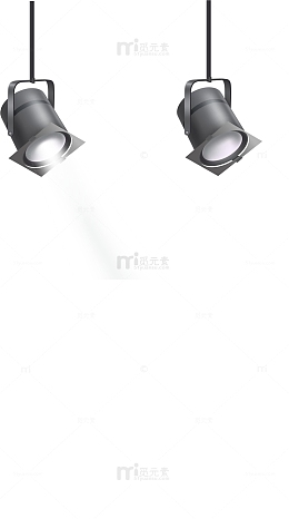 矢量手绘黑色射灯