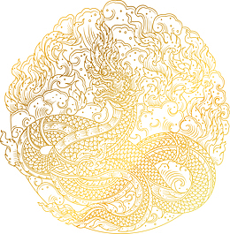 精致金色的龙图标矢量素材